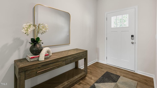 262 Hartfield Ave, Raeford, NC 28376 - entryway featuring baseboards and wood finished floors
