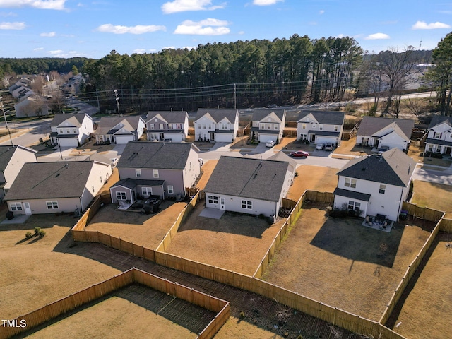 aerial view with a residential view