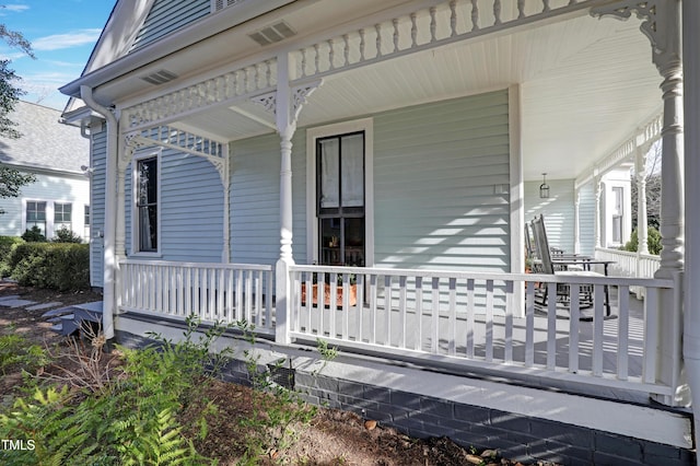 exterior space with a porch