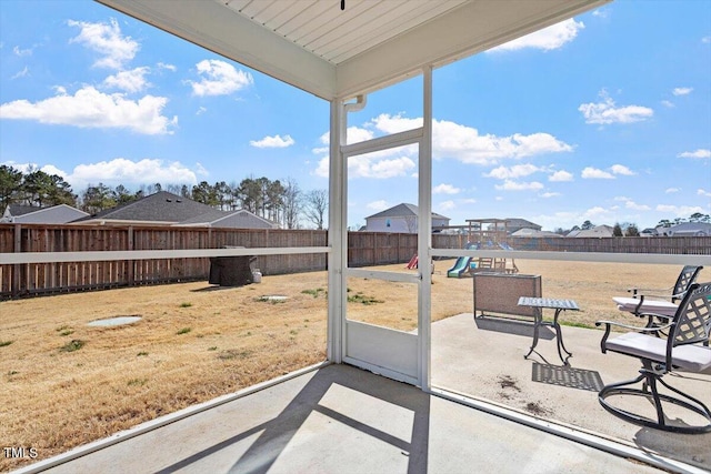 view of sunroom