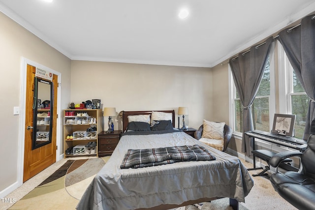 104 Sierra Dr, Chapel Hill, NC 27514 - bedroom with ornamental molding, recessed lighting, carpet, and baseboards