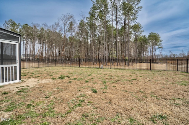 view of yard featuring fence