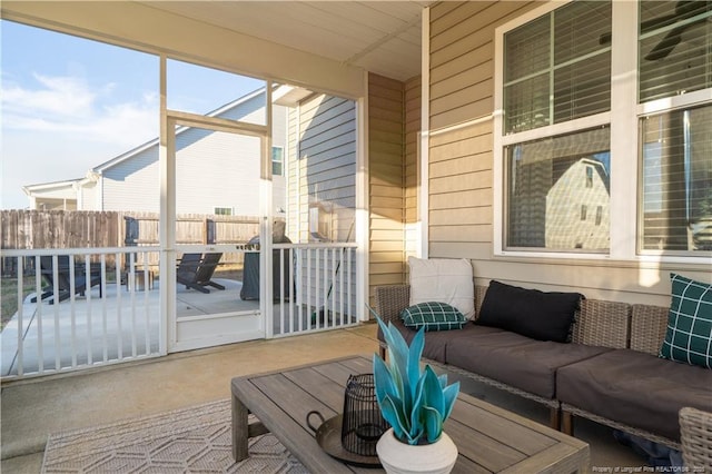 view of sunroom