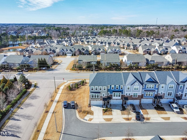 drone / aerial view with a residential view