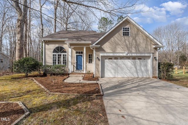 view of front of house with driveway and an attached garage