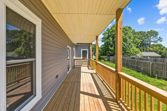 wooden terrace with fence