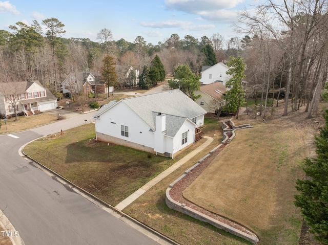 drone / aerial view with a residential view