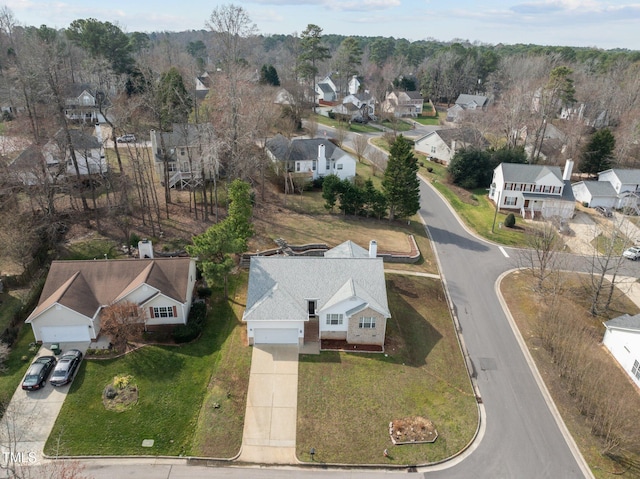 drone / aerial view with a residential view