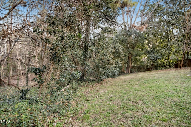 view of yard with fence