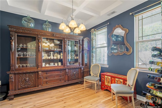 interior space with plenty of natural light, visible vents, and wood finished floors