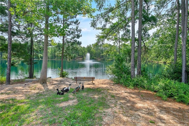 view of yard featuring a water view