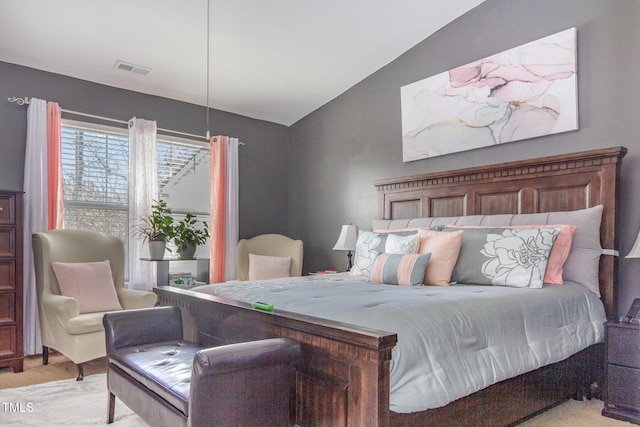 11843 Canemount St, Raleigh, NC 27614 - bedroom featuring visible vents and vaulted ceiling