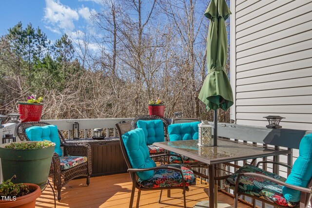 11843 Canemount St, Raleigh, NC 27614 - deck featuring outdoor dining space