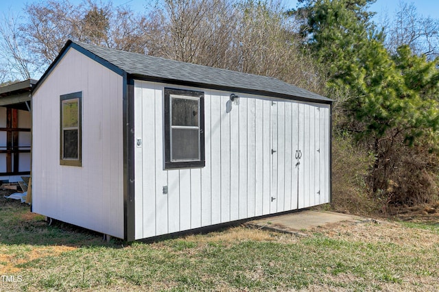 view of shed