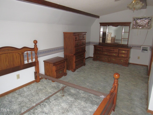 bedroom featuring vaulted ceiling and baseboards