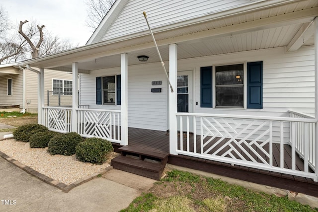 doorway to property with a porch