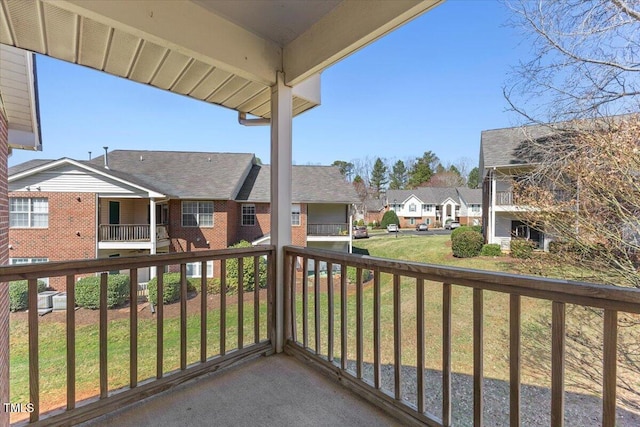 balcony with a residential view