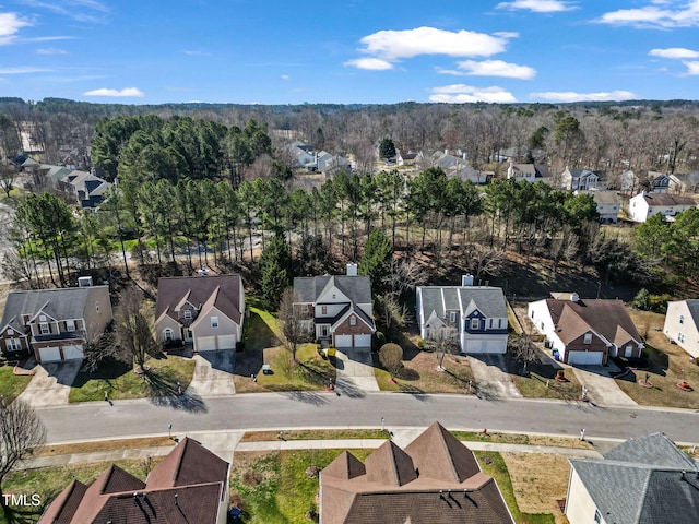 birds eye view of property with a residential view