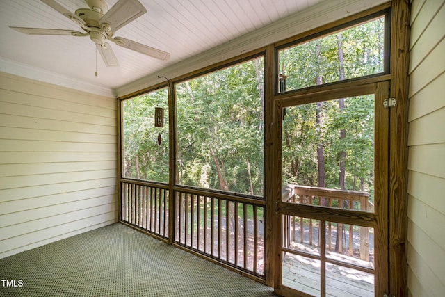 209 Homegate Cir, Apex, NC 27502 - unfurnished sunroom featuring ceiling fan