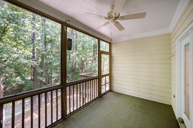 209 Homegate Cir, Apex, NC 27502 - unfurnished sunroom featuring a ceiling fan