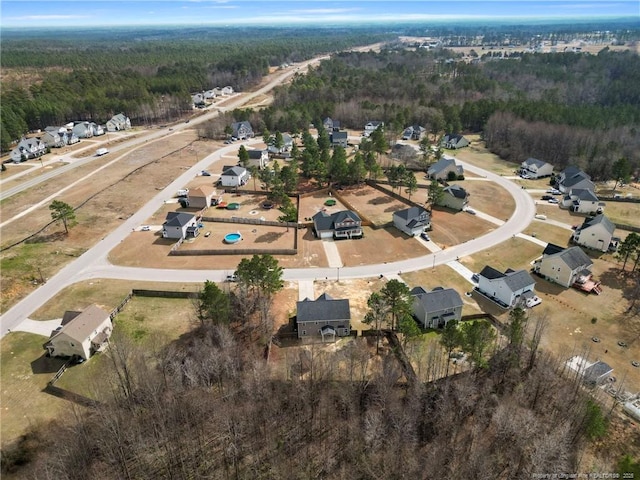 aerial view with a forest view