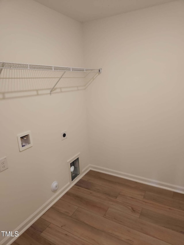 28 Longdale Dr, Graham, NC 27253 - washroom with electric dryer hookup, washer hookup, dark wood-style floors, and gas dryer hookup