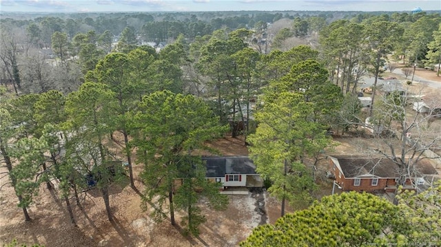 drone / aerial view with a forest view