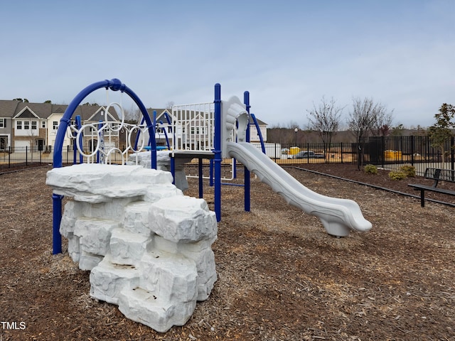 communal playground with fence