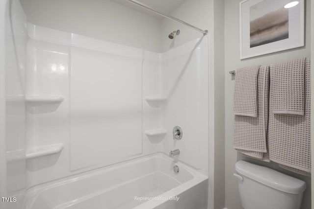 full bathroom with  shower combination and toilet