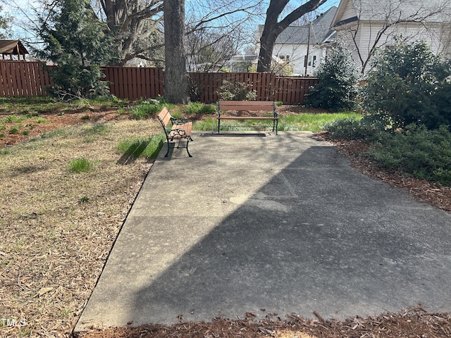 view of yard with a patio area and fence