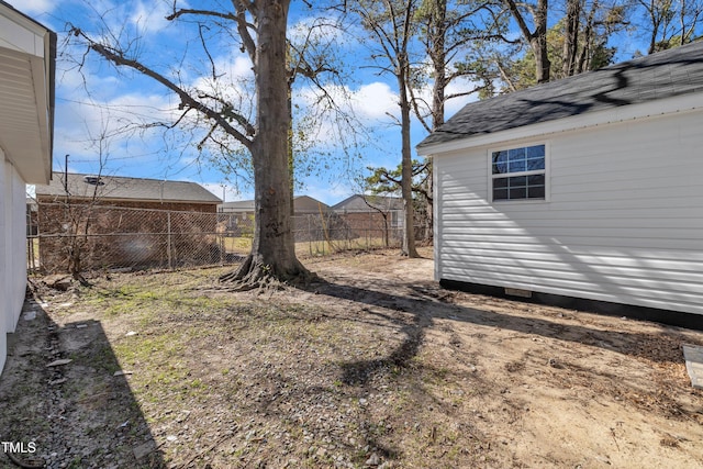 view of yard with fence