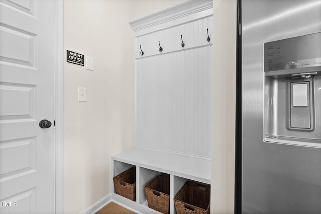 mudroom with baseboards