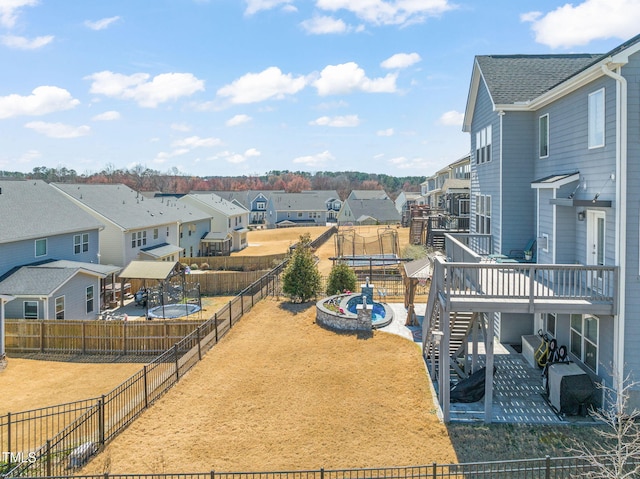 aerial view with a residential view