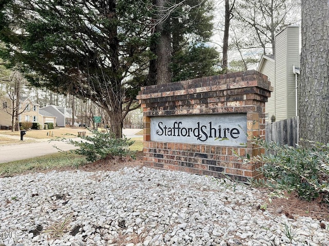 view of community sign