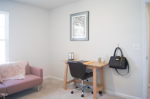 office featuring carpet flooring and baseboards