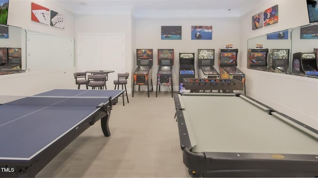 recreation room with billiards