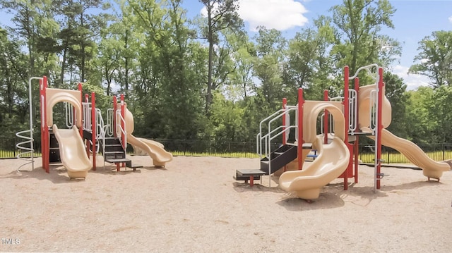 communal playground with fence