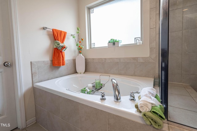 bathroom featuring a garden tub