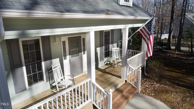 deck with covered porch