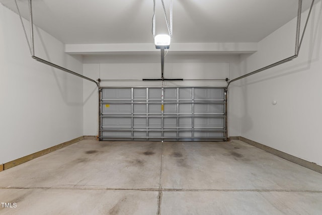 garage with baseboards