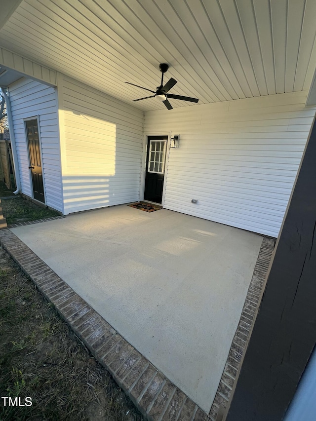 view of patio / terrace with ceiling fan