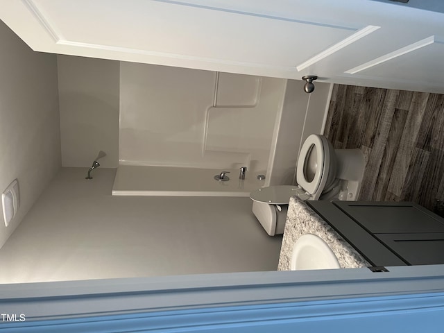 full bathroom with toilet and vanity