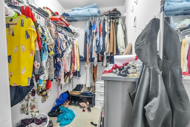 spacious closet with carpet floors