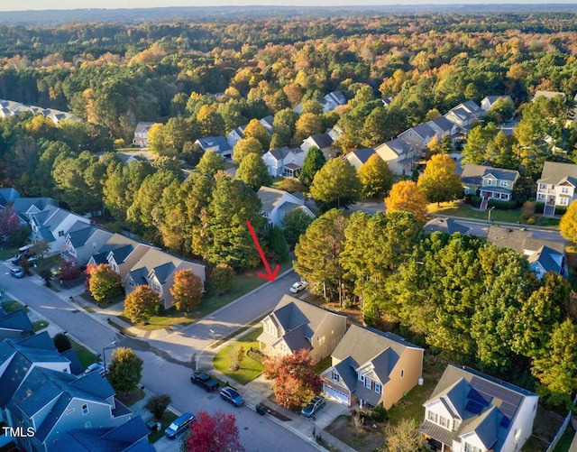 bird's eye view with a residential view