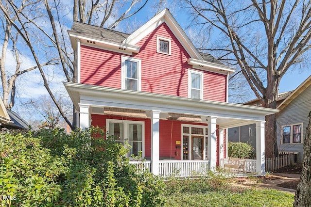 view of front facade with covered porch