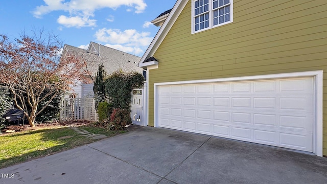 garage with driveway