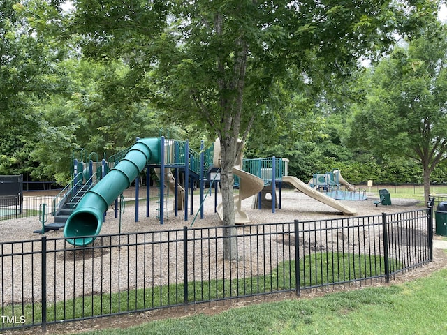 community play area with fence