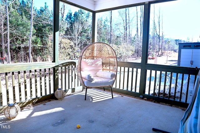 sunroom / solarium with a healthy amount of sunlight