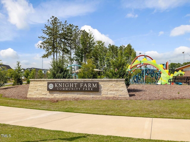 view of community sign