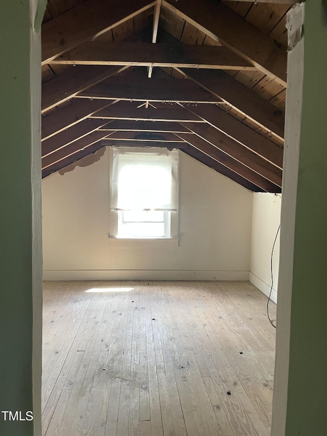 view of unfinished attic